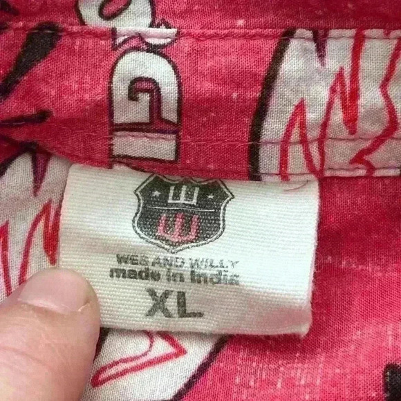 Wes and Will Red Georgia Bulldogs Vintage Floral Button Up Shirt Mens size XL - Picture 2 of 5